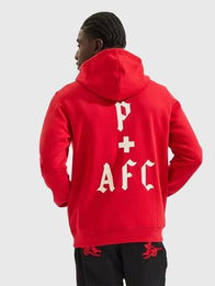 Arsenal Adidas x Places+Faces Hoodie Hoodie unisex detail view 3 | Dash Racegear — Adidas Arsenal x Places + Faces 2025/26 hoodie in red fleece, great for football fans and daily wear.
