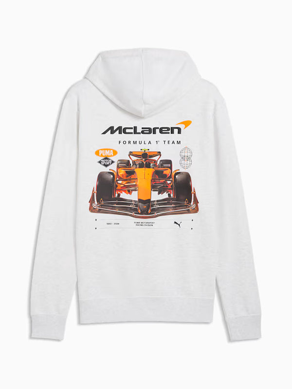 Puma x Mclaren Racing Graphic Hoodie Hoodie unisex detail view 7 | Dash Racegear — Pullover Puma x McLaren Racing hoodie with bold graphics, designed for fans who love Formula 1 style.