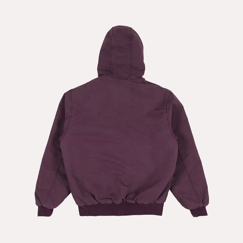 Mens Purple Carhartt Hooded Jacket Jacket unisex detail view 3 | Dash Racegear — Carhartt men's zip up purple hooded jacket