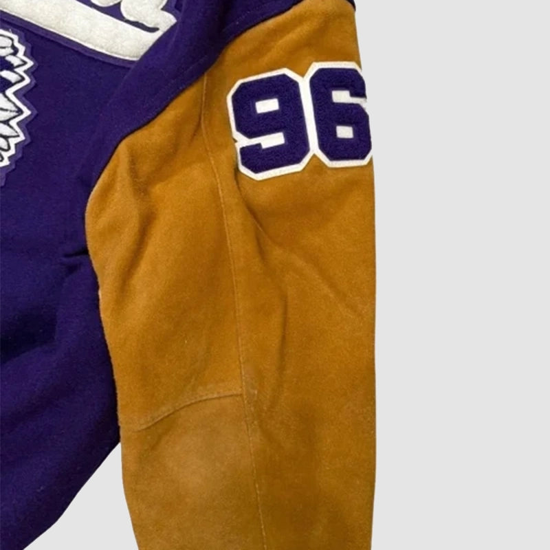 Kahoks Letterman Jacket Jacket unisex detail view 4 | Dash Racegear — Kahoks Purple Letterman Jacket – Perfect for School Fans and Athletes