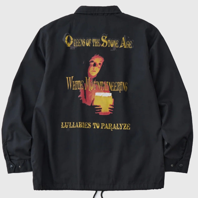 White Mountaineering Qotsa Lullabies To Paralyze Coach Jacket Jacket unisex detail view 2 | Dash Racegear — QOTSA Lullabies To Paralyze Coach Jacket White Mountaineering