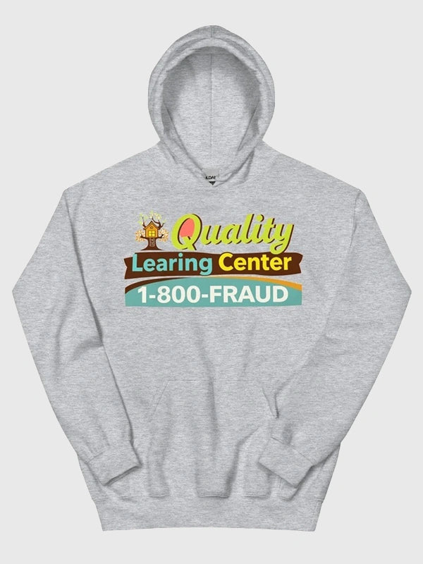 Quality Learing Center Hoodie Hoodie unisex detail view 3 | Dash Racegear — Wear the Quality Learning Center Grey Pullover Hoodie for a cozy, relaxed look suited to school and everyday life.