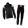 RACECHICK FIERCE TWO - PIECE WOMEN'S AUTO RACING SUIT SFI 3.2A/1 (BLACK/WHITE) - 4X - Large / Euro 66