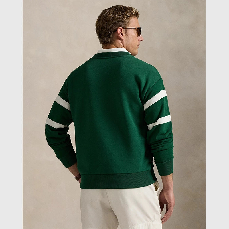 Ralph Lauren US Open 2025 Vintage Fit Sweatshirt Sweatshirt unisex detail view 4 | Dash Racegear — US Open 2025 Polo Ralph Lauren green vintage fleece sweatshirt featuring stripes.