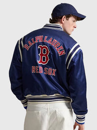 Polo Ralph Lauren Red Sox Jacket Jacket unisex detail view 3 | Dash Racegear — MLB x Ralph Lauren Red Sox satin bomber jacket, built for casual and sporty looks.