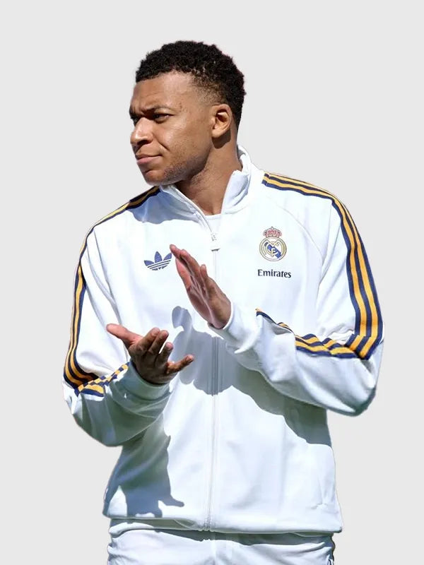 Adidas Real Madrid 25/26 Track Jacket Jacket unisex detail view 6 | Dash Racegear — Men’s Real Madrid Adidas 2025/26 white jacket, lightweight track design ideal for stadium and streetwear looks.