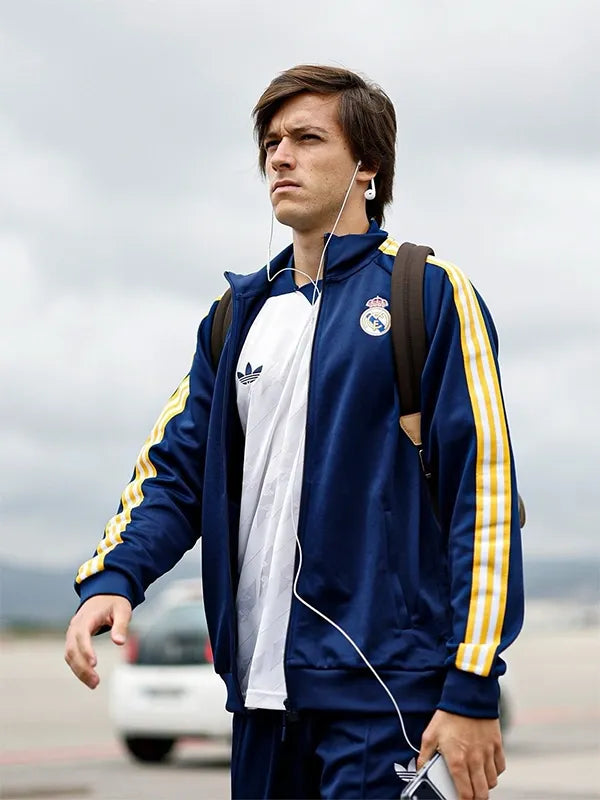 Real Madrid Adidas 2025/26 Track Jacket Jacket unisex detail view 4 | Dash Racegear — Adidas Real Madrid Navy Track Jacket 2025/26 unisex design breathable feel perfect for travel gym and casual wear