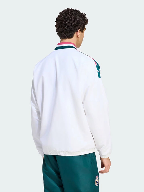 Real Madrid Stadium Track Jacket Jacket unisex detail view 3 | Dash Racegear — White Real Madrid 2026 Adidas Stadium Track Jacket designed for men and women with sporty appeal.