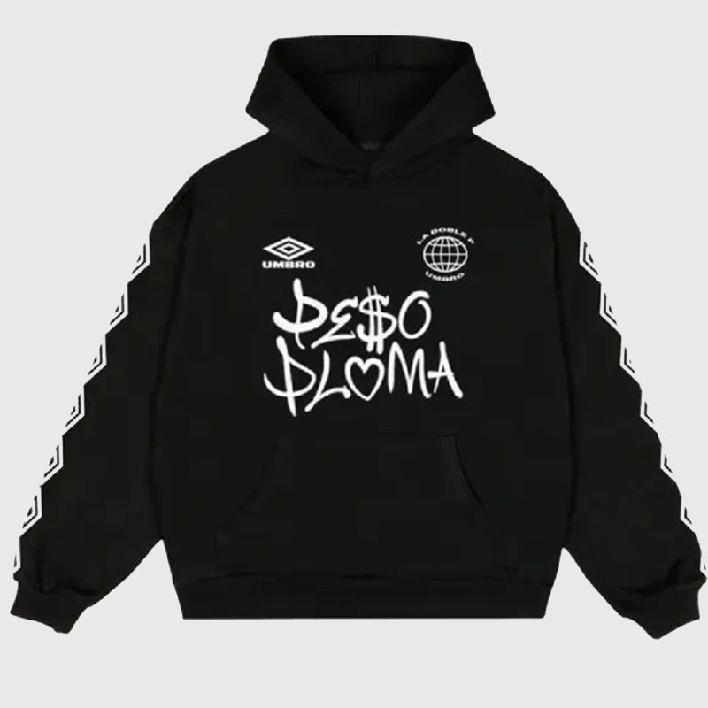 Peso Pluma x Umbro Hoodie Hoodie unisex front product view | Dash Racegear — Limited Edition Peso Pluma x Umbro Hoodie
