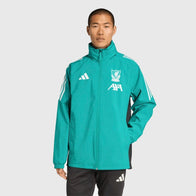 LFC Adidas 25/26 European Rain Jacket Jacket unisex front product view | Dash Racegear — Liverpool Adidas 2025-26 European Rain Protection Jacket