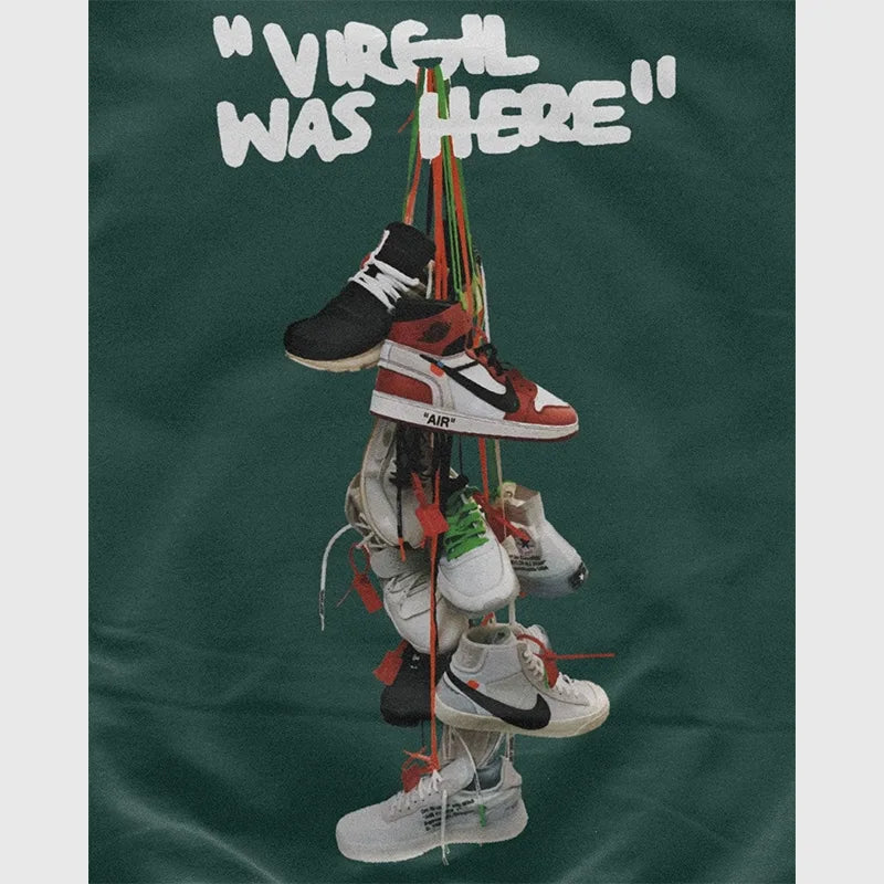Virgil Was Here Hoodie Hoodie unisex detail view 3 | Dash Racegear — Virgil Was Here hoodie styled for modern street culture