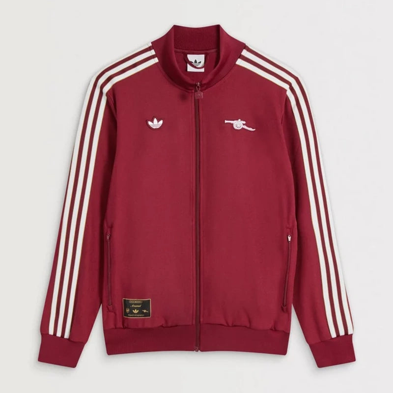 Arsenal adidas 25/26 Terrace Icons Track Jacket Jacket unisex front product view | Dash Racegear — Classic Arsenal FC adidas Terrace Icons Track Jacket
