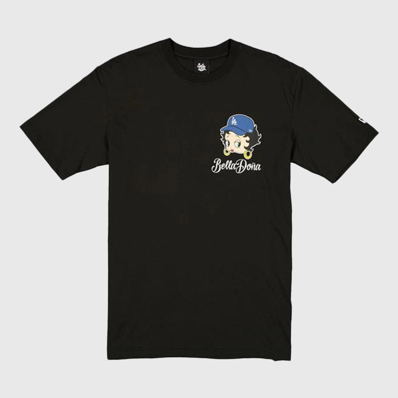 New Era x Bella Dona x Betty Boop Dodgers T-Shirt Shirt unisex front product view | Dash Racegear — Trendy Dodgers T-shirt featuring Bella Dona and Betty Boop collaboration
