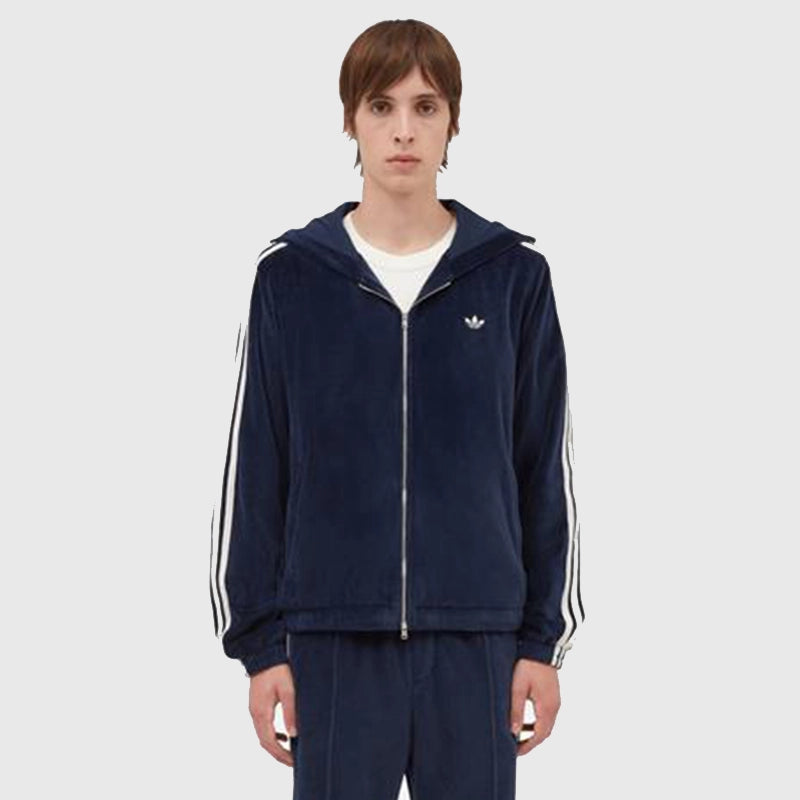 Adidas x Wales Bonner Velour Track Jacket Jacket unisex front product view | Dash Racegear — Adidas x Wales Bonner Luxury Velour Track Jacket