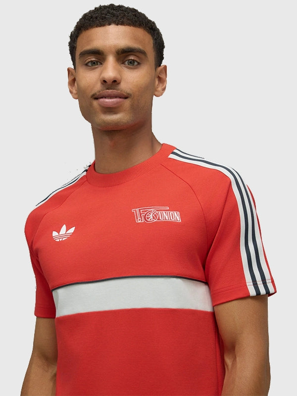 FC Union Berlin x Adidas T-Shirt Shirt unisex detail view 4 | Dash Racegear — Red Adidas FC Union Berlin T-shirt designed with a classic fit for effortless everyday versatility.
