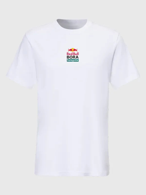 Red Bull BORA Hansgrohe Remco T-Shirt Shirt unisex detail view 2 | Dash Racegear — White Remco T-shirt by Red Bull BORA Hansgrohe 2026, ideal for sporty and everyday wear.