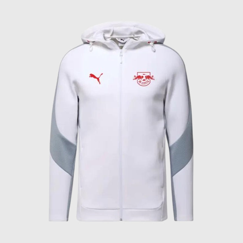 Red Bull Puma Evostripe Hooded Jacket Jacket unisex front product view | Dash Racegear — Red Bull Racing Puma Evostripe Hooded Jacket with dynamic fit