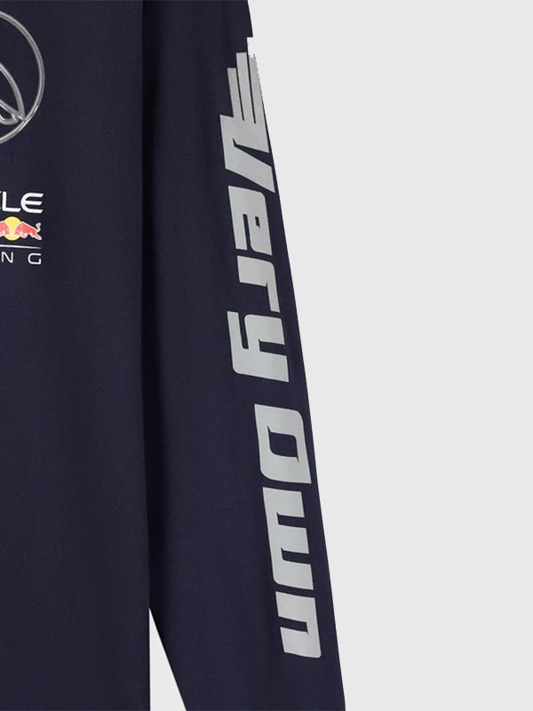 OVO x Oracle Red Bull Racing 2026 Long-Sleeve T-shirt Shirt unisex detail view 4 | Dash Racegear — OVO x Oracle Red Bull Racing navy tee with long sleeves and smooth casual wear appeal.