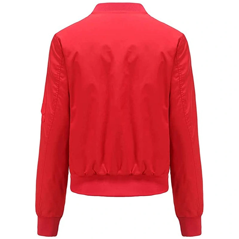 Women Red Bomber Jacket Bomber Jacket women detail view 2 | Dash Racegear — Red Bomber Jacket