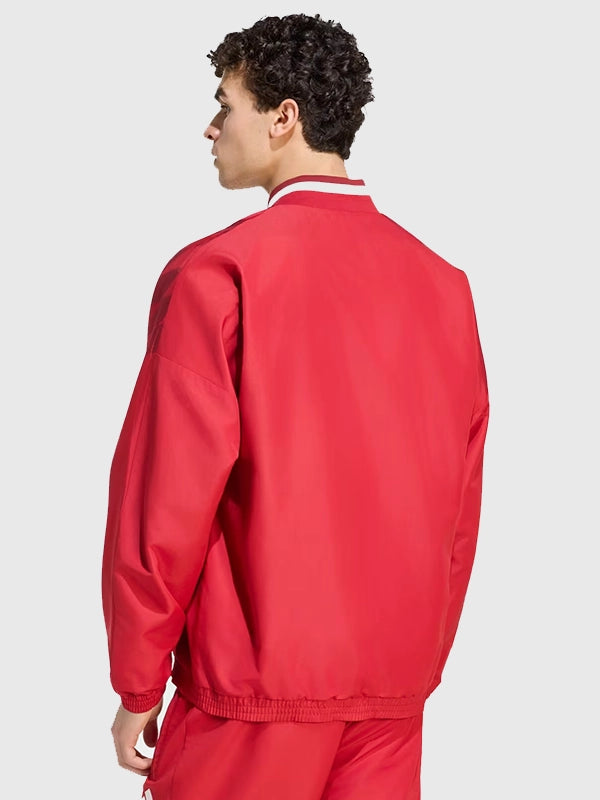 LFC Adidas 26/27 Stadium Track Jacket Jacket unisex detail view 3 | Dash Racegear — Liverpool FC 26/27 red stadium track jacket with clean sporty design and relaxed everyday comfort.