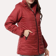 Womens Red Puffer Jacket Puffer Jacket women detail view 2 | Dash Racegear — Red Puffer Jacket