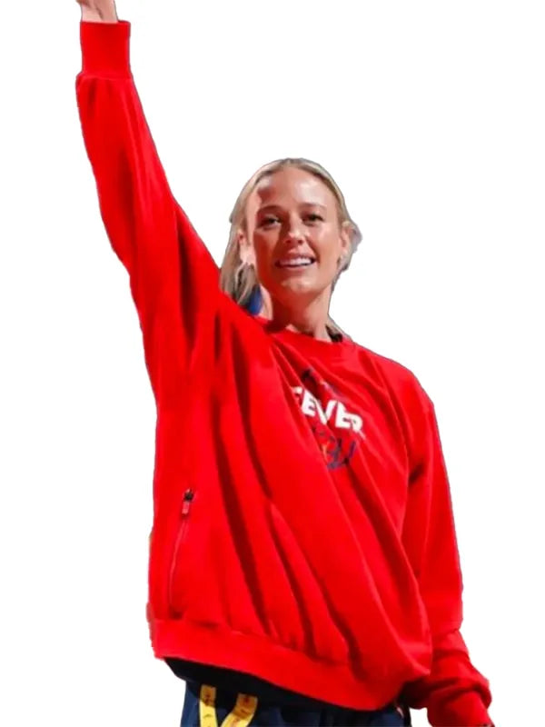 Sophie Cunningham INDIANA FEVER Sweatshirt Sweatshirt unisex detail view 4 | Dash Racegear — Sophie Cunningham Indiana Fever red sweatshirt bold team spirit design warm crewneck style perfect for fans at games or outings