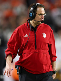 Curt Cignetti 2025 Playoffs Hoosiers Short Sleeve Jacket Jacket unisex front product view | Dash Racegear — Coach Curt Cignetti Indiana Hoosiers Adidas 1/4 Zip Short Sleeve Jacket in red, lightweight and sporty for game days.