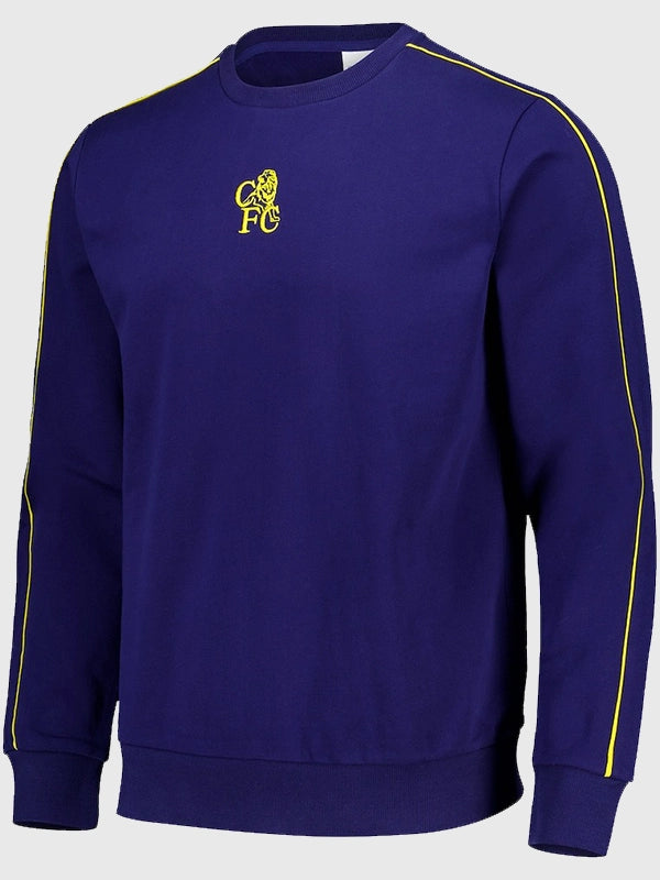 Chelsea Retro Crest Sweatshirt Sweatshirt unisex front product view | Dash Racegear — Channel classic Chelsea energy in the Retro Crest Navy Sweatshirt, perfect for relaxed football-inspired outfits.