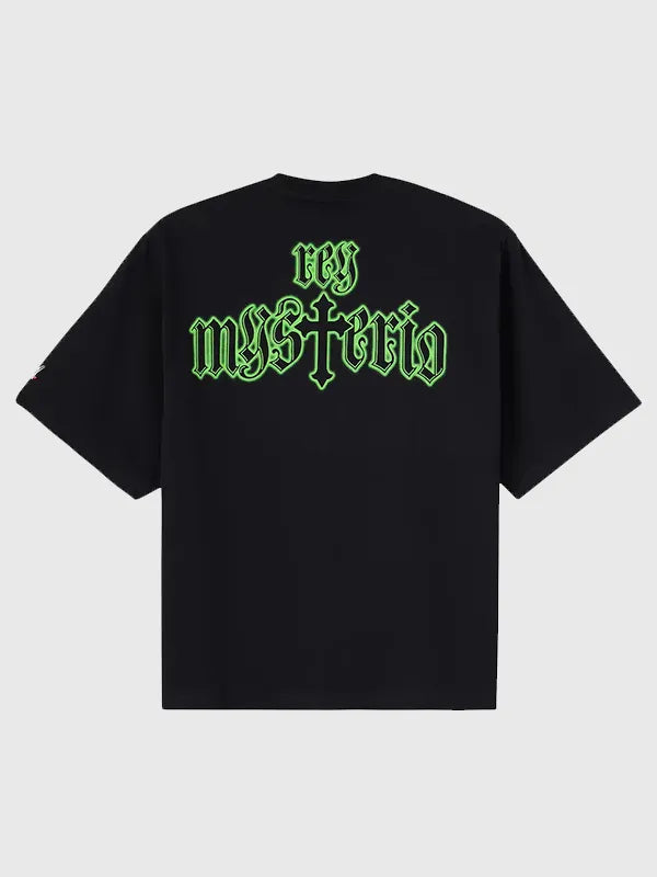 Rey Mysterio OVO x WWE Graphic T-Shirt Shirt unisex detail view 2 | Dash Racegear — Black Rey Mysterio OVO WWE graphic shirt 2026 edition, relaxed unisex fit built for streetwear style and fan events