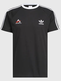Adidas Avirex Ringer T-Shirt Shirt unisex front product view | Dash Racegear — Adidas x Avirex 2026 black ringer unisex T-shirt with contrast trim, perfect for casual streetwear.