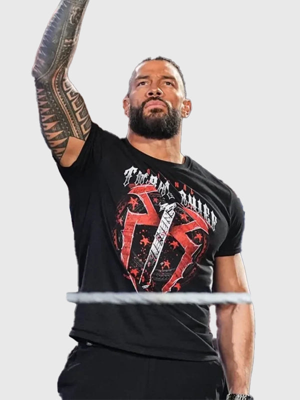 Roman Reigns Monday Night RAW OTC1 Tribal Chief T-Shirt Shirt unisex detail view 4 | Dash Racegear — Roman Reigns RAW OTC1 T-Shirt – Sleek Tribal Chief Style