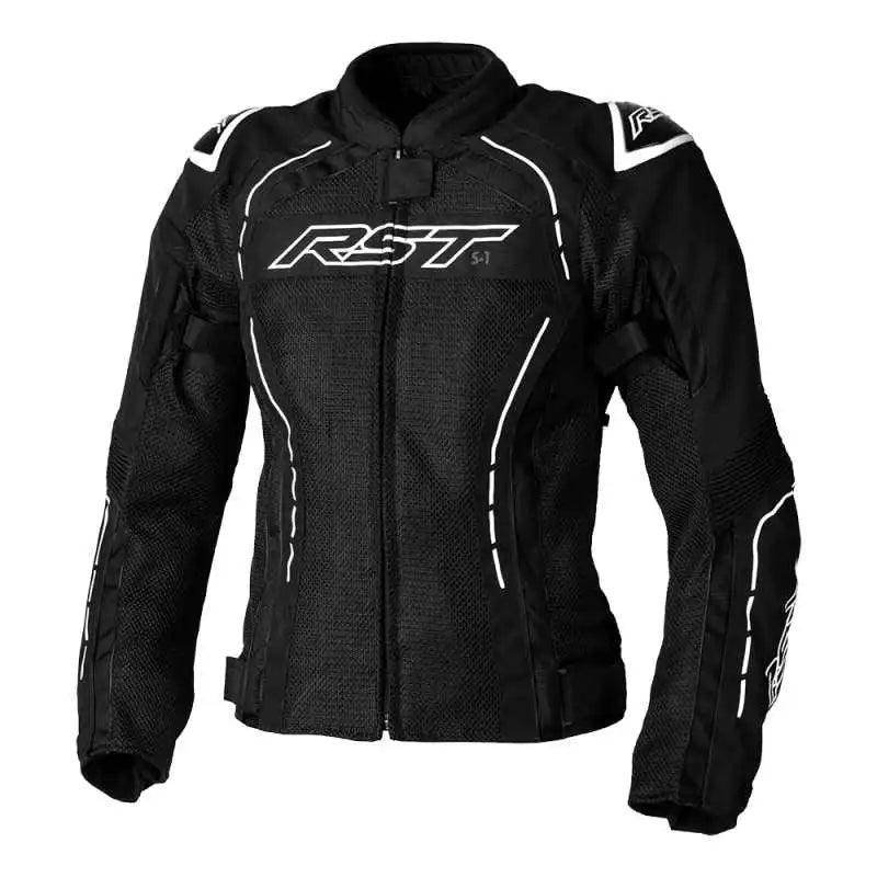 S - 1 MESH CE LADIES TEXTILE JACKET - BLACK/WHITE - UK 20 / INTL 3XL