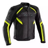 SABRE CE MENS LEATHER JACKET - BLACK/GREY/FLOYELLOW - UK 52 / EUR 62 / INTL 4XL