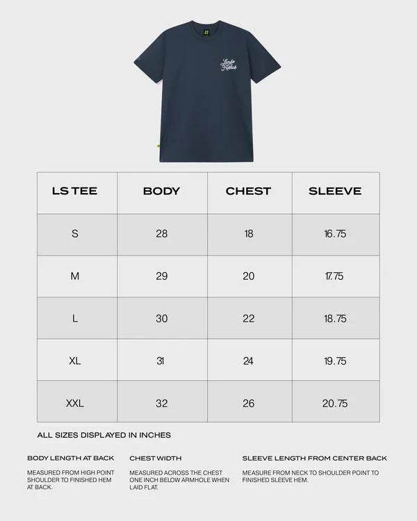 SCRIPT PETROL BLUE SHORT SLEEVE TEE - Dash Racegear Store