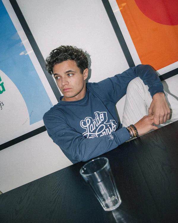 SCRIPT PETROL BLUE LONG SLEEVE TEE - Dash Racegear Store