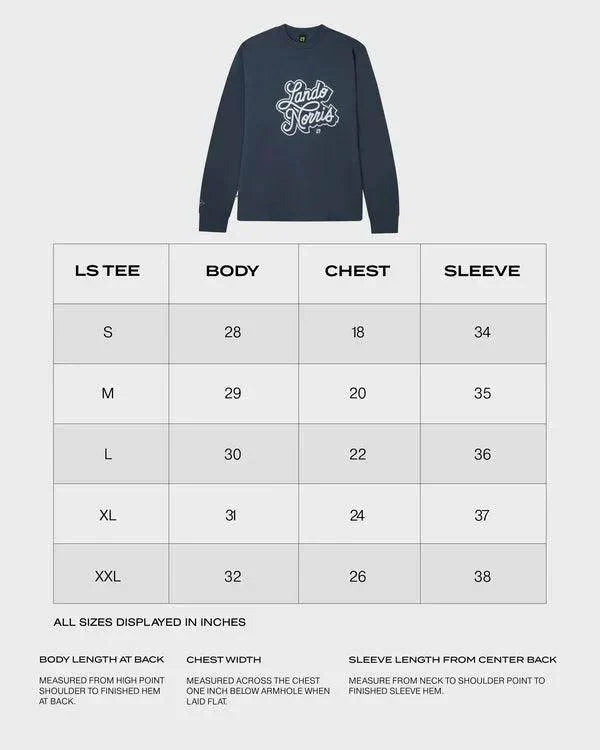 SCRIPT PETROL BLUE LONG SLEEVE TEE