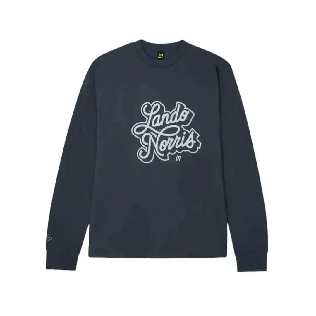 SCRIPT PETROL BLUE LONG SLEEVE TEE - XX - Large - Men's