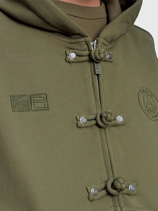 Pièces Uniques x PSG SS27 Jacket Jacket unisex detail view 2 | Dash Racegear — Pièces Uniques x Paris Saint-Germain 2026 SS27 Jacket in Green with premium comfort and a modern football-inspired silhouette.