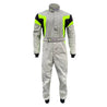 STR 'Podium' Race Suit - Silver/Yellow Fluo/Black - 7.0XL - Black