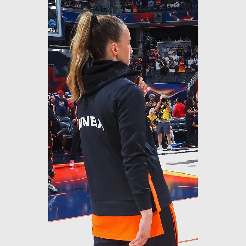 Sabrina Ionescu WNBA Black Hoodie Hoodie unisex detail view 2 | Dash Racegear — All-star vibes in this sleek Sabrina Ionescu black hoodie