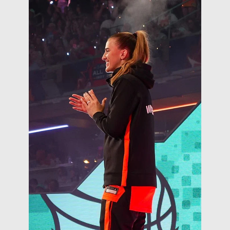 Sabrina Ionescu WNBA Black Hoodie Hoodie unisex detail view 3 | Dash Racegear — Game-day style with the Sabrina Ionescu WNBA hoodie