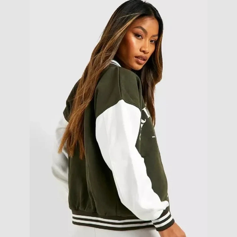 Salt Lake Colour Block Varsity Bomber Jacket Bomber Jacket unisex detail view 2 | Dash Racegear — Salt Lake Colour Block Jacket – Sporty Varsity Bomber Style