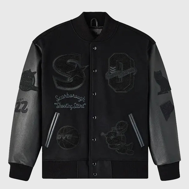 OVO Scarborough Shooting Stars Championship Varsity Jacket Varsity Jacket unisex detail view 5 | Dash Racegear — Win in Style – OVO Scarborough Champions Jacket