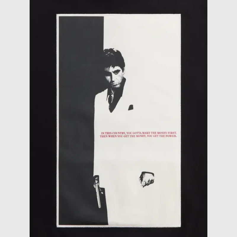 Kith x Scarface Tony Nelson Hoodie Hoodie unisex detail view 4 | Dash Racegear — Recreation edition fleece pullover with Scarface graphic and Kith branding in black