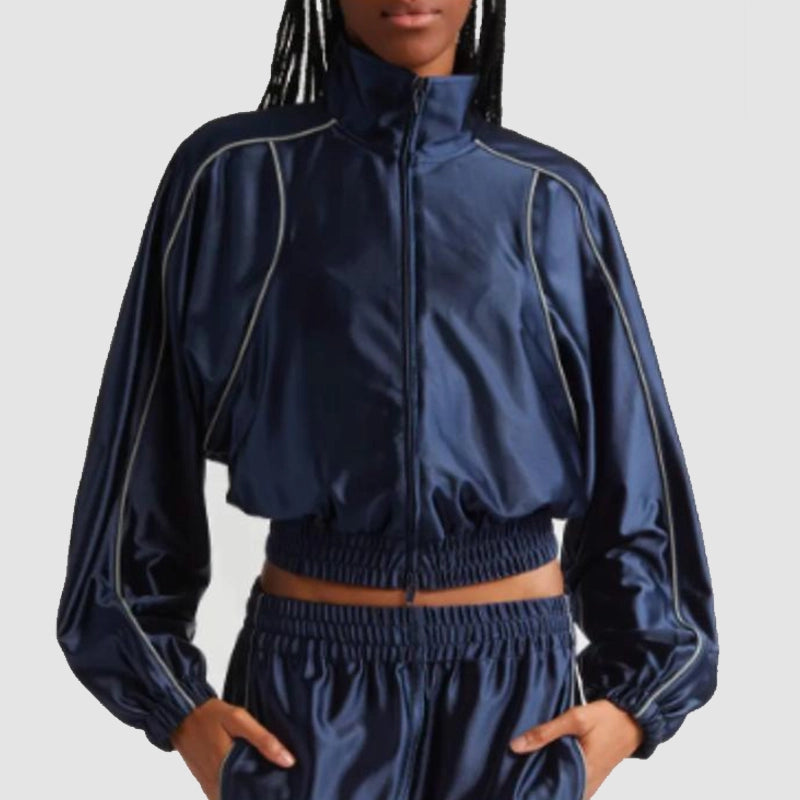SNL S50 Scarlett Johansson Blue Track Jacket Jacket unisex detail view 2 | Dash Racegear — SNL Blue Track Jacket – Scarlett Johansson S50 Apparel"