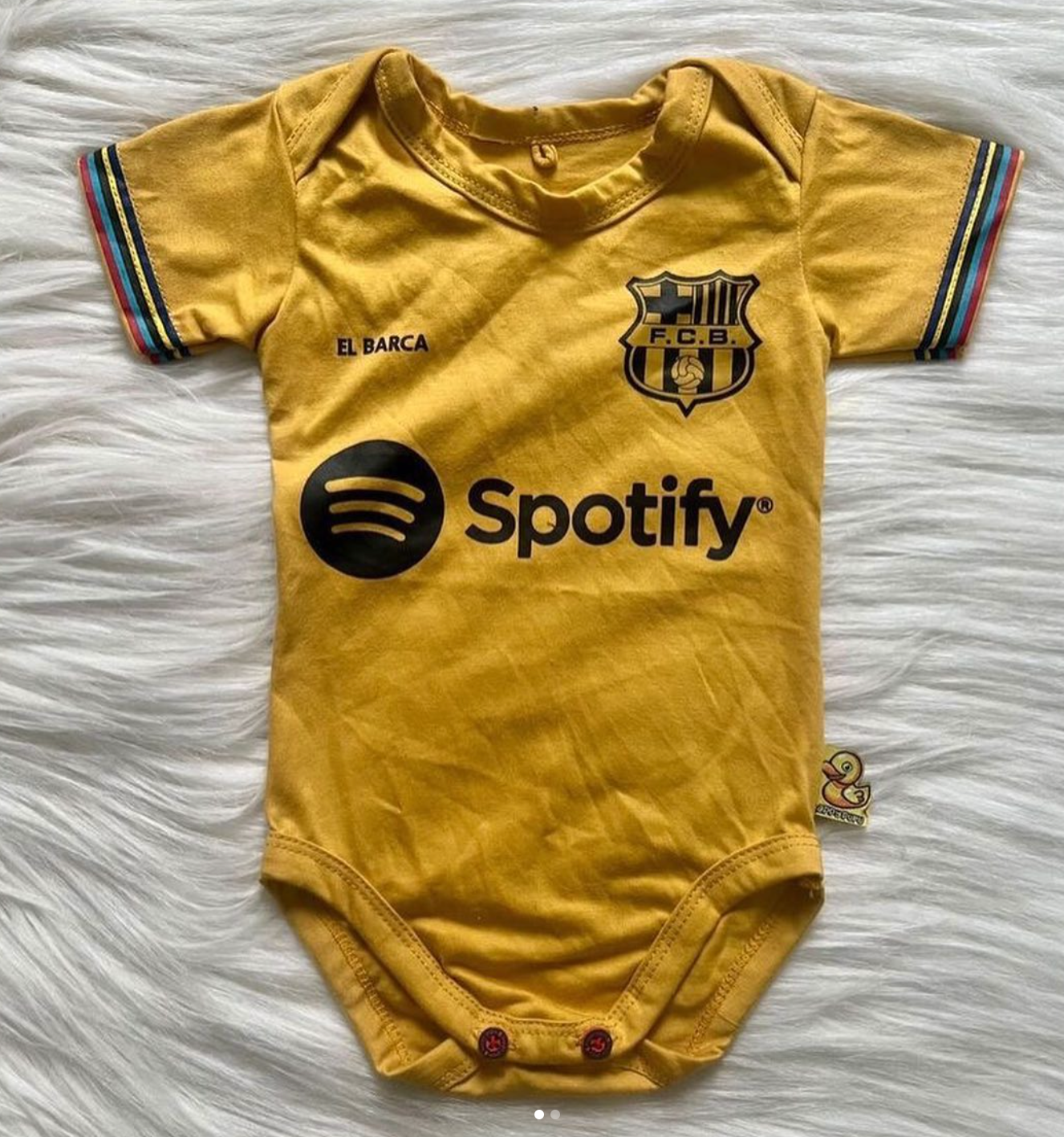 Barcelona Baby jersey Spotify Gold 100% cotton - baby & toddler shirt image 1