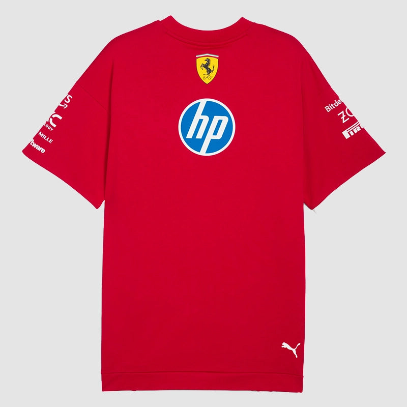 Scuderia Ferrari Men’s Drivers Tee Fashion Apparel unisex detail view 4 | Dash Racegear — Back View of Ferrari Drivers Tee – Oversized Silhouette and Branding