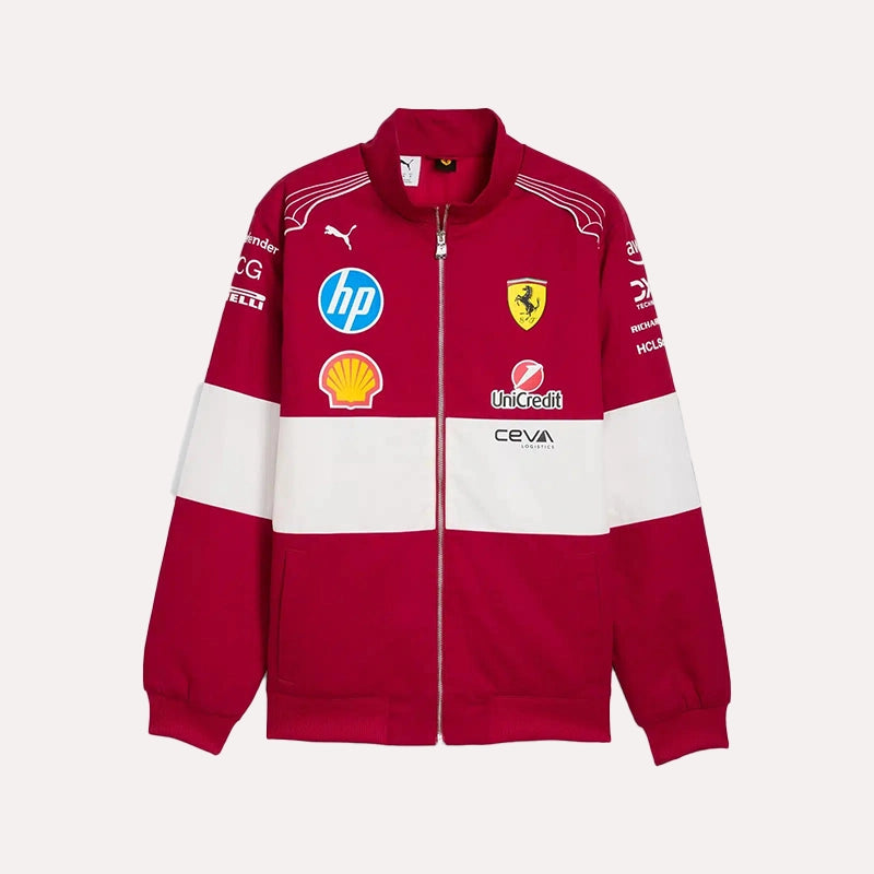 Scuderia Ferrari F1 2025 Team Racing Jacket Jacket unisex detail view 3 | Dash Racegear — Scuderia Ferrari 2025 Team Jacket – Red Racing Heritage