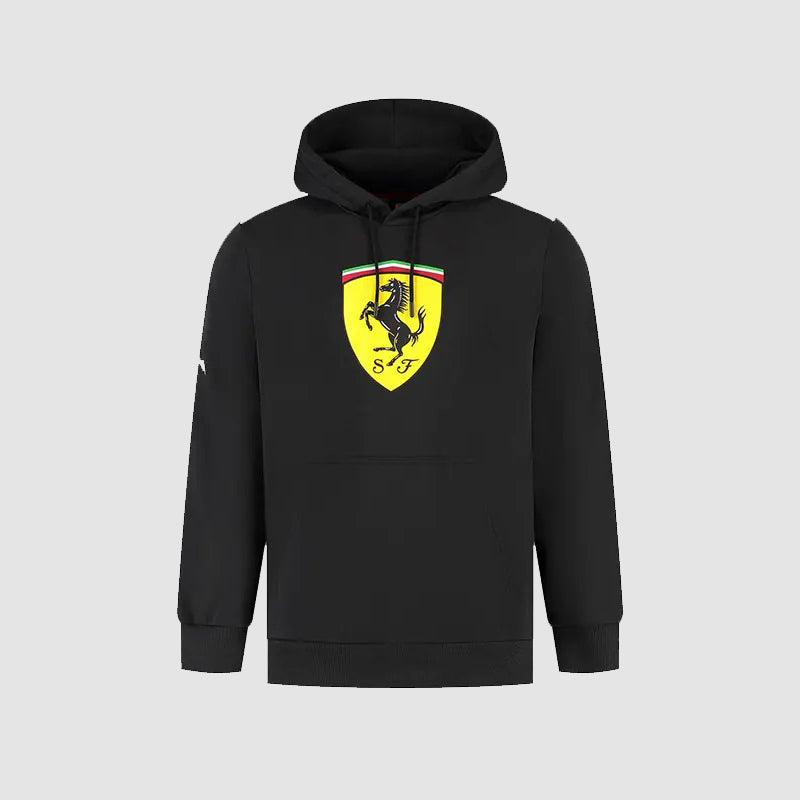Scuderia Ferrari 2025 Shield Hoodie Hoodie unisex front product view | Dash Racegear — Scuderia Ferrari 2025 Team Hoodie – The Ultimate F1 Statement