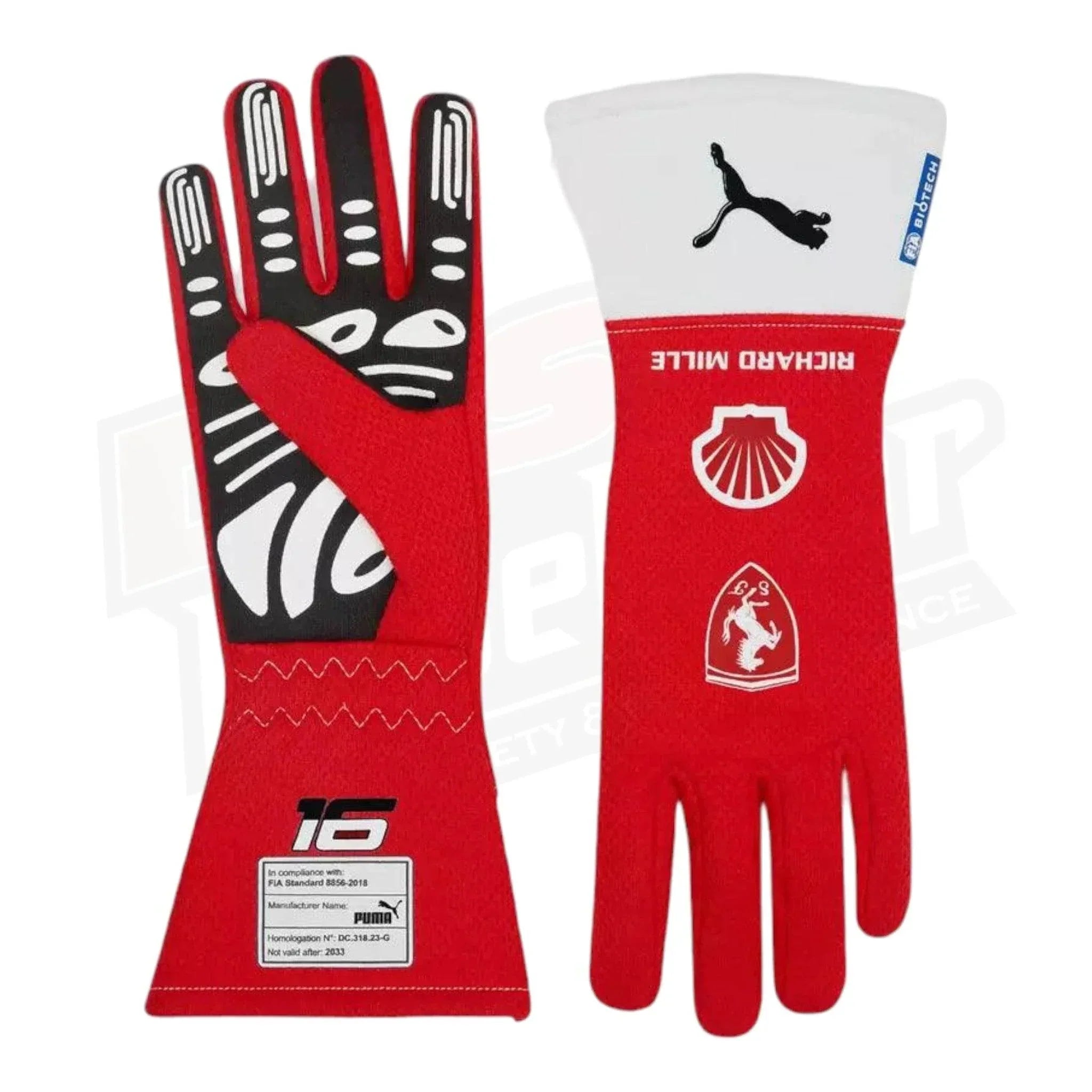 Scuderia Ferrari Charles Leclerc F1 PRO gloves - Joshua Vides - Medium, RED | DASH RACEGEAR
